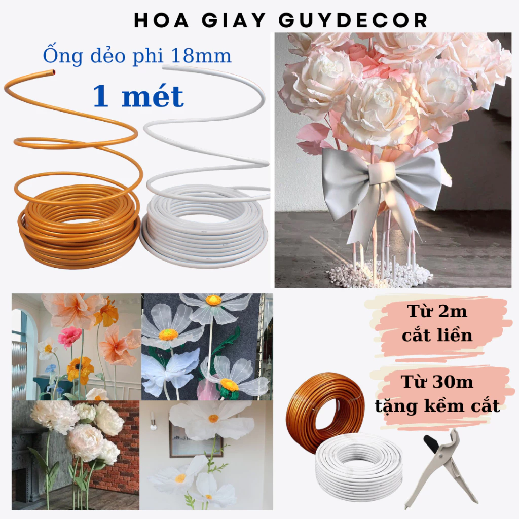 Ống nhựa dẻo phi 18mm – Bí quyết tạo nên những bó hoa khổng lồ mà không phải ai cũng biết