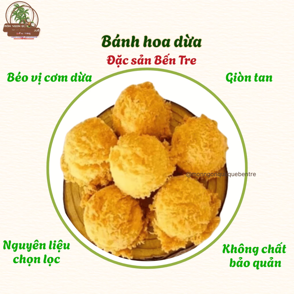 Bánh Hoa Dừa – Bí Quyết Tuyệt Hảo Để Không Bị Ủi Khi Mua Về