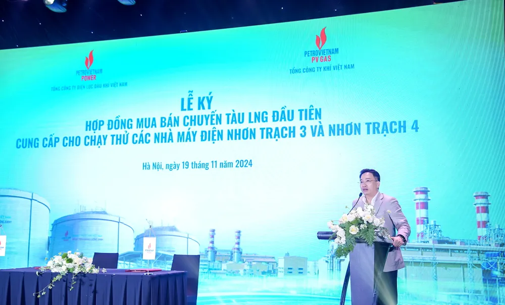 Chủ tịch PV GAS Nguyễn Thanh Bình Chủ tịch PV GAS Nguyễn Thanh Bình phát biểu tại lễ ký kết
