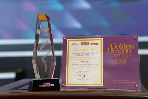Shinhan Life Việt Nam nhận giải thưởng Rồng vàng 2025 Shinhan Life Việt Nam nhận giải thưởng Rồng vàng 2025
