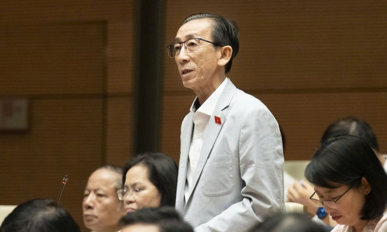 PGS. TS Trần Hoàng Ngân phát biểu tại hội trường Quốc hội về chính sách thuế xăng dầu