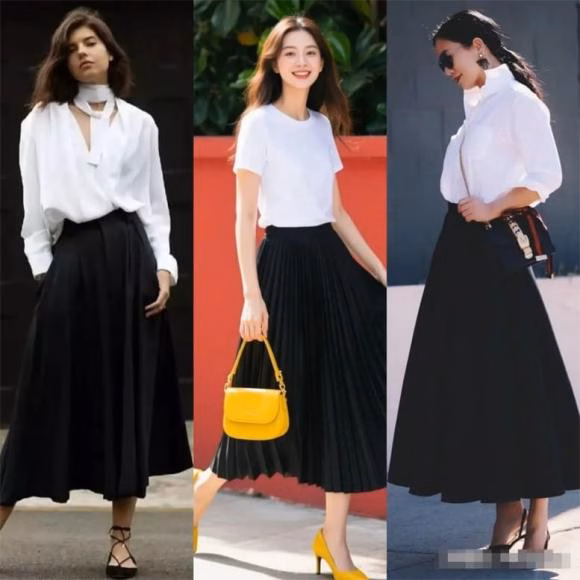 Phối đồ với váy Hepburn đen