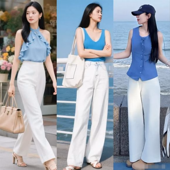 Áo xanh và quần trắng Áo xanh và quần trắng