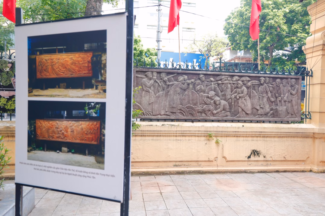 Đặc biệt, công chúng còn được chiêm ngưỡng cụm hình ảnh nghiên cứu công phu của nhà nghiên cứu Trần Hậu Yên Thế về biểu tượng Thành huy Hà Nội trên trán nhà trường Trưng Vương, cùng vẻ đẹp của hoa sắt trang trí kiến trúc Cửa Nam qua bộ sưu tập “Song xưa phố cũ”.