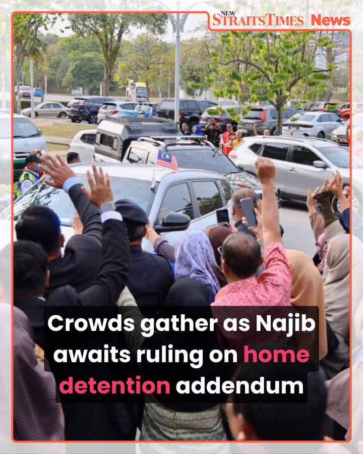 Crowds gather as Najib awaits ruling on home detention addendum