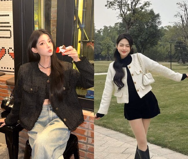 &Aacute;o kho&aacute;c tweed thanh lịch cho qu&yacute; c&ocirc; hiện đại, ph&ugrave; hợp từ street style đến c&aacute;c sự kiện trang trọng