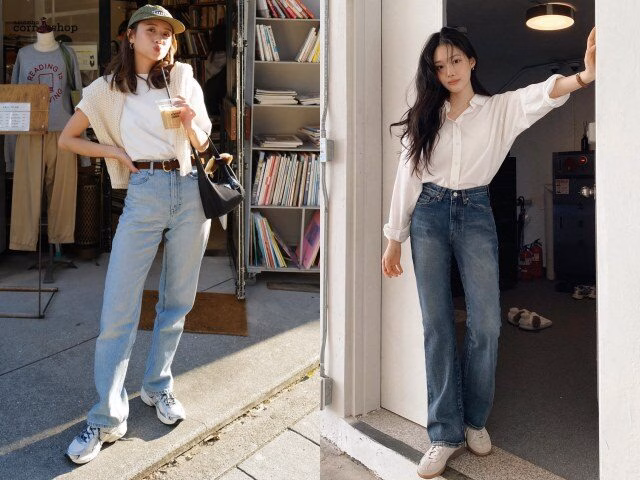 Quần jeans ống đứng gi&uacute;p k&eacute;o d&agrave;i ch&acirc;n tự nhi&ecirc;n cho phong c&aacute;ch dạo phố