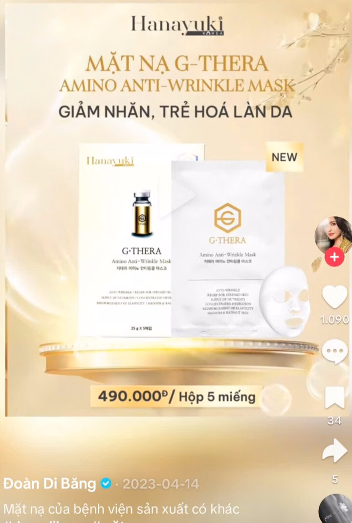 Mặt nạ dưỡng da G-Thera Mặt nạ dưỡng da G-Thera bị thu hồi