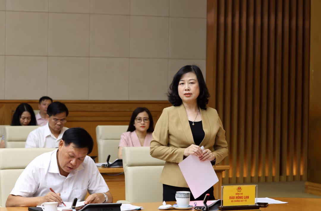Bộ trưởng Bộ Y tế Đào Hồng Lan phát biểu tại cuộc họp Bộ trưởng Bộ Y tế Đào Hồng Lan phát biểu tại cuộc họp