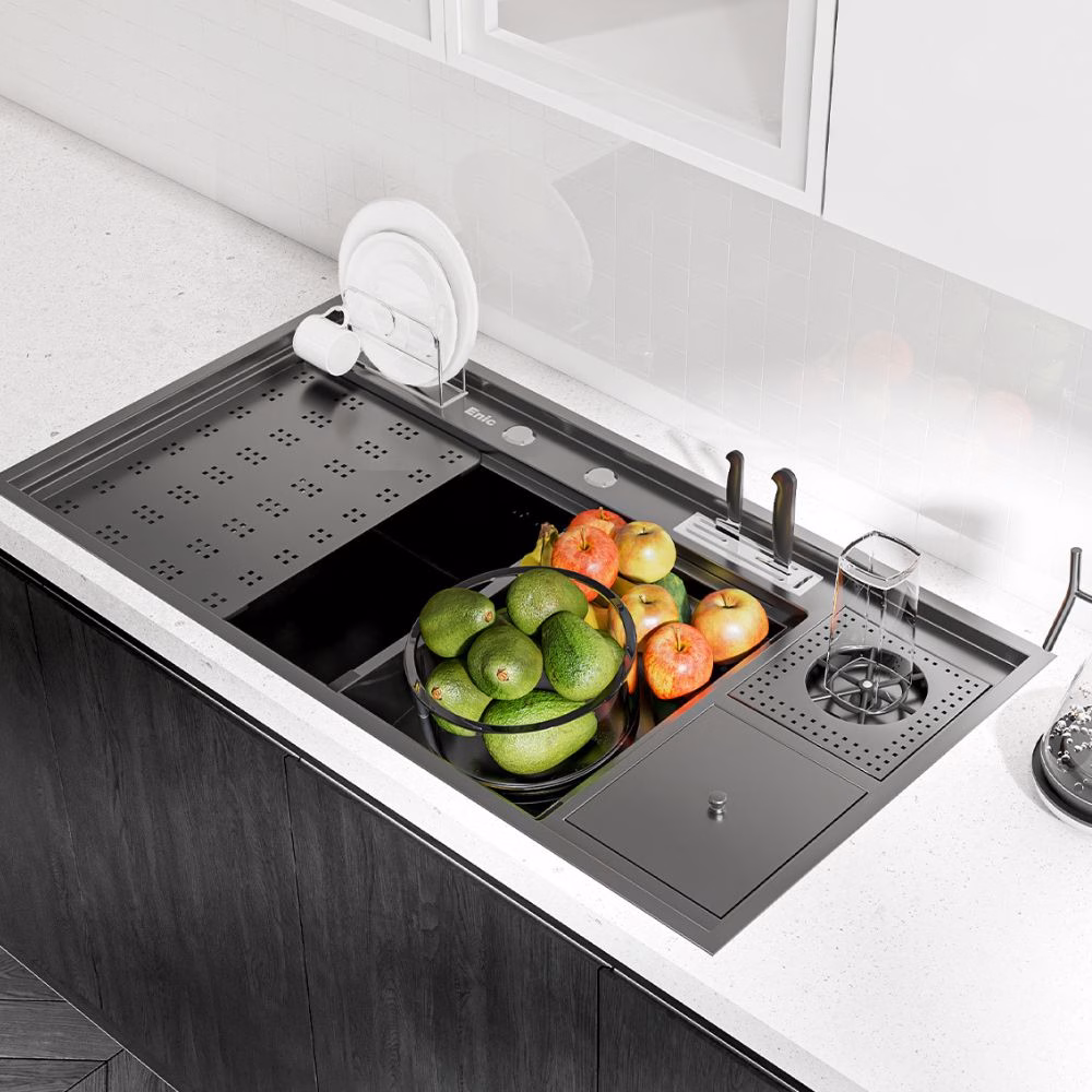 Tiện ích phụ trợ cho bồn rửa inox Bồn rửa chén có tiện ích đi kèm