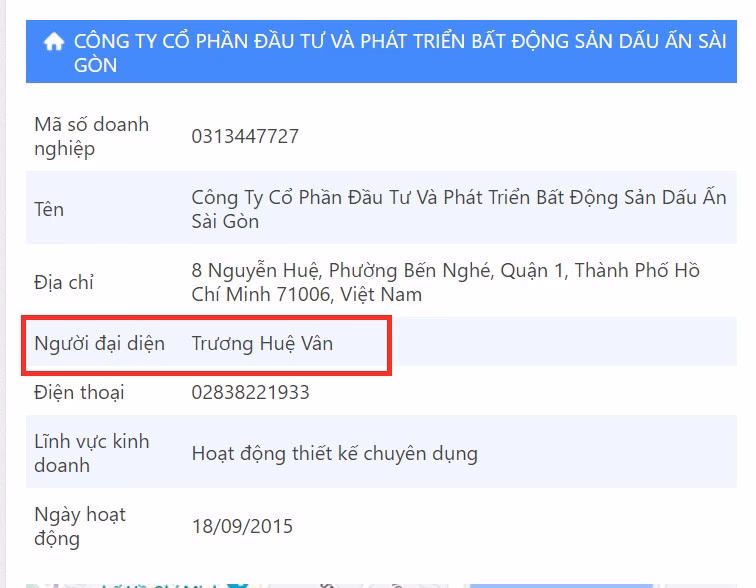 Dấu Ấn Sài Gòn Thông tin về Dấu Ấn Sài Gòn trên cổng đăng ký doanh nghiệp.