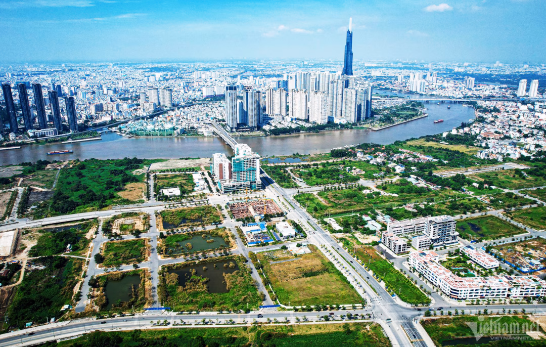 Khu đô thị mới Thủ Thiêm Khu vực trung tâm TP.HCM nhìn từ Khu đô thị mới Thủ Thiêm