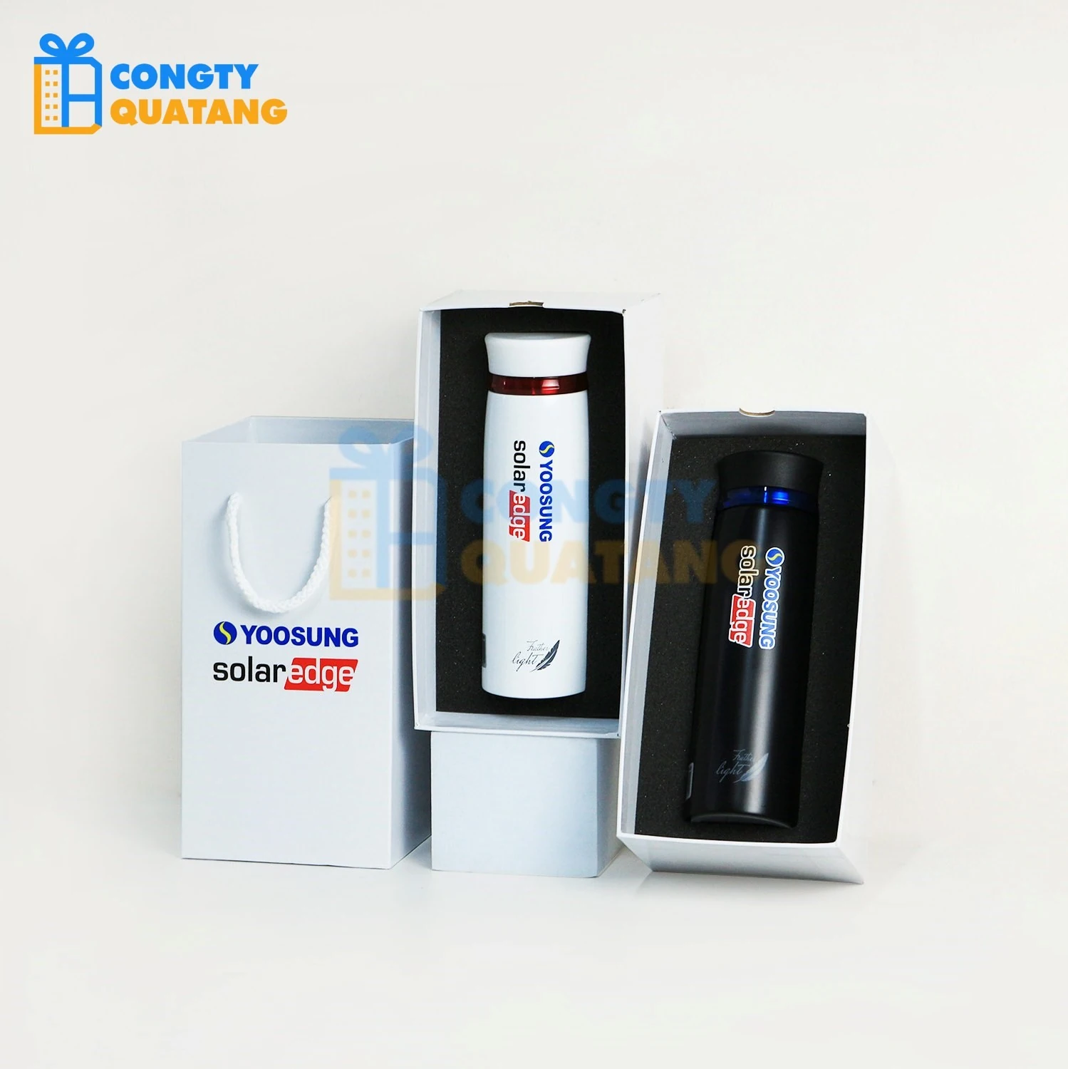 Set quà bình giữ nhiệt, hộp đựng in logo công ty