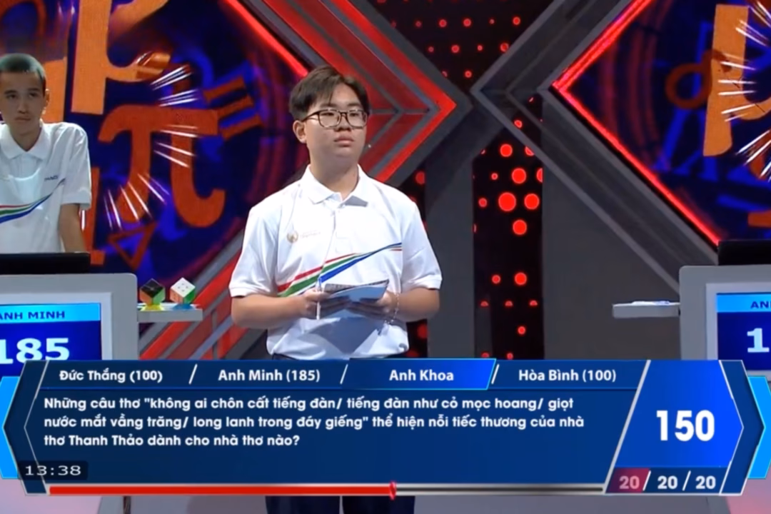 Kết th&uacute;c phần thi Về đ&iacute;ch: Anh Khoa giữ 150 điểm trong Đường l&ecirc;n đỉnh Olympia
