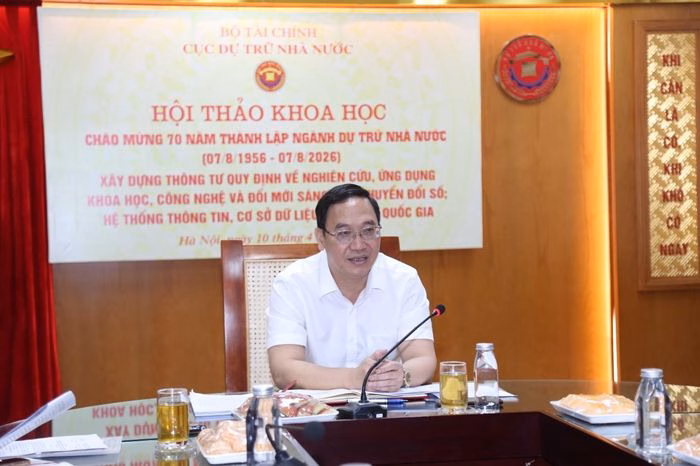 Ph&oacute; Cục trưởng Cục Dự trữ Nh&agrave; nước Đặng Văn Thanh ph&aacute;t biểu về chuyển đổi số dự trữ quốc gia