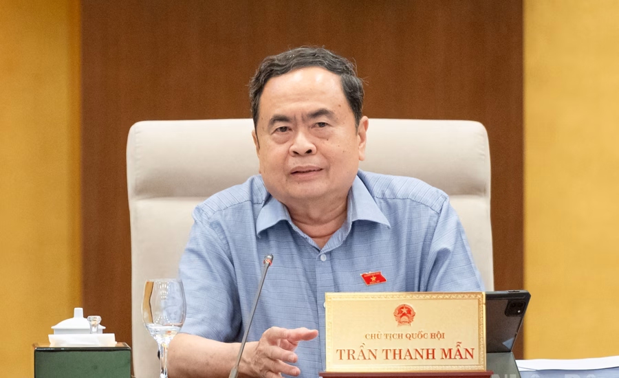 Chủ tịch Quốc hội Trần Thanh Mẫn phát biểu ý kiến tại phiên họp. (Ảnh: Duy Linh)