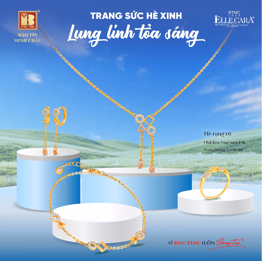 Bảo Tín Minh Châu ra mắt bộ sưu tập trang sức hè 2025: Lung linh toả sáng với vàng cao cấp