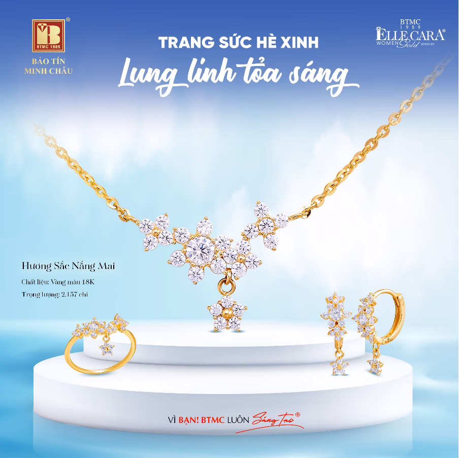 Bảo Tín Minh Châu ra mắt bộ sưu tập trang sức hè 2025: Lung linh toả sáng với vàng cao cấp