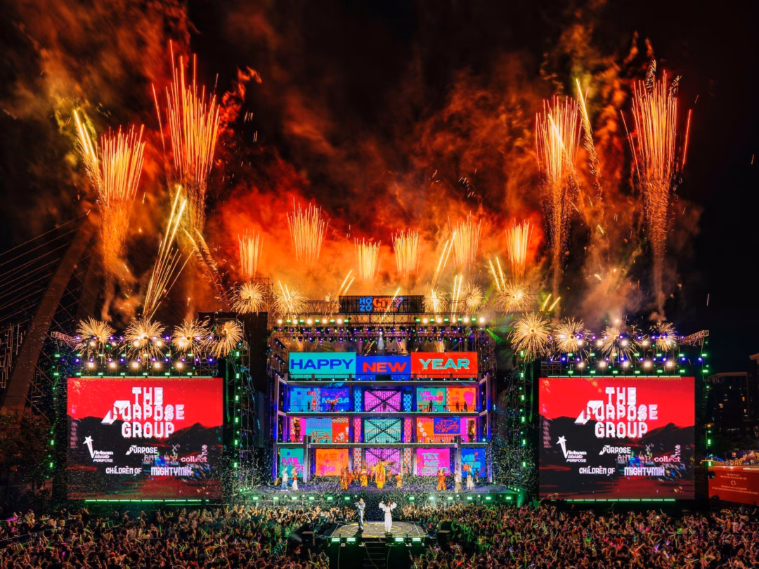 Countdown 2026 với ph&aacute;o hoa v&agrave; laser