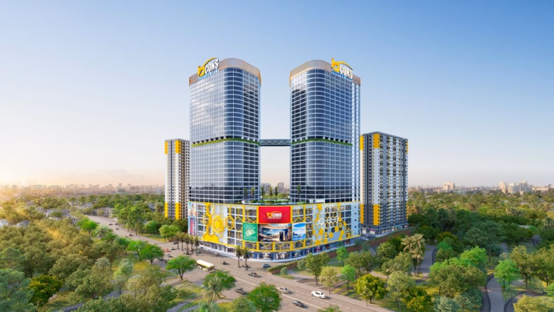 Bcons Center City tọa lạc ngay trung t&acirc;m tiện &iacute;ch của L&agrave;ng Đại học Quốc gia TP HCM. Ảnh phối cảnh: Bcons