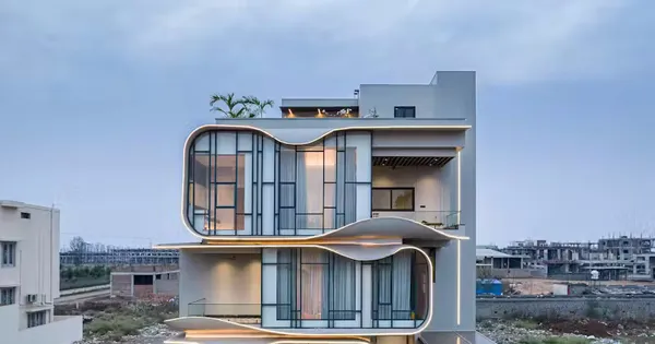 Biệt thự hiện đại cho gia đình nhiều thế hệ Biệt thự có mặt tiền độc đáo phù hợp với gia đình 3 thế hệ ảnh 1