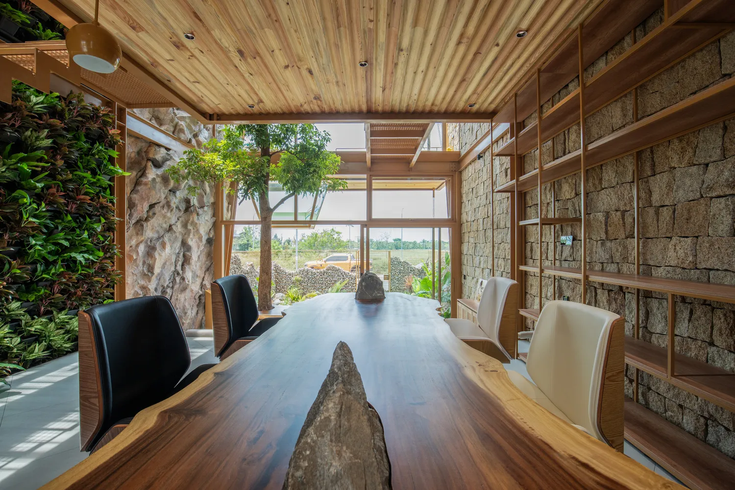 Vật liệu tự nhiên trong thiết kế nhà khung thép Thiết kế nhà khung thép với vật liệu tự nhiên