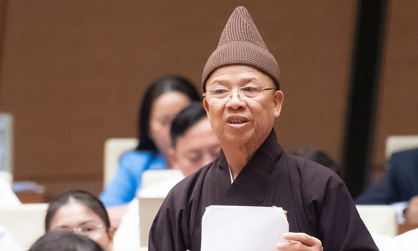 H&ograve;a thượng Th&iacute;ch Thanh Quyết (Ph&oacute; chủ tịch Hội đồng Trị sự Trung ương Gi&aacute;o hội Phật gi&aacute;o Việt Nam). Ảnh: Ho&agrave;ng Phong