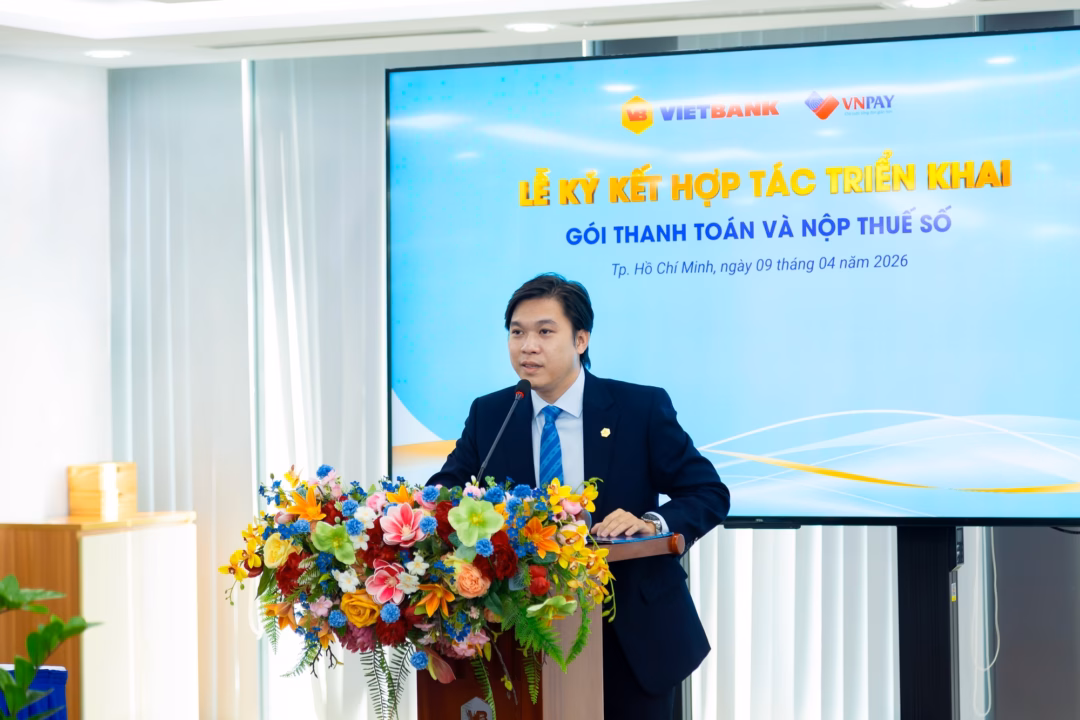 &Ocirc;ng V&otilde; Duy Anh Dũng &ndash; Gi&aacute;m đốc Khối B&aacute;n lẻ Vietbank ph&aacute;t biểu tại sự kiện