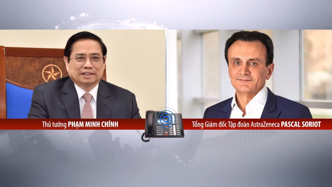 Thủ tướng Chính phủ Phạm Minh Chính điện đàm với Tổng Giám đốc Tập đoàn Astrazeneca