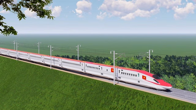 Hình ảnh minh họa đường sắt tốc độ cao trên trục Bắc - Nam