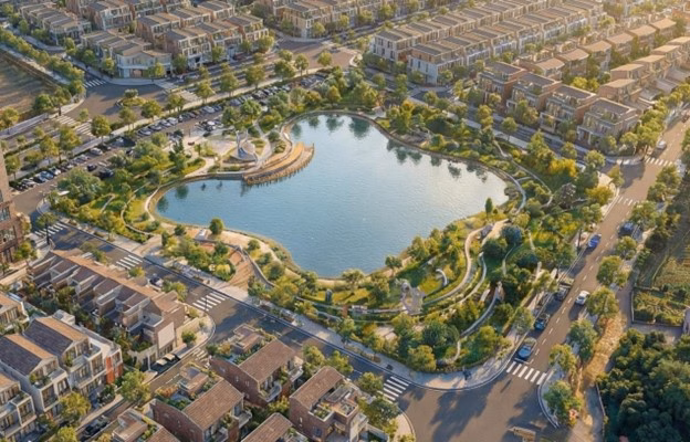 Công viên cây xanh và hồ điều hòa khu đô thị phía Tây thị trấn Tân Kỳ