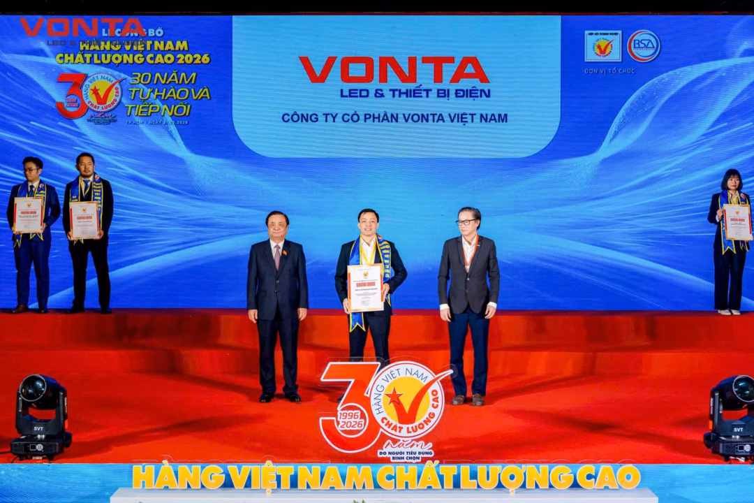 Thiết bị điện VONTA vinh dự nhận danh hiệu H&agrave;ng Việt Nam chất lượng cao 2026
