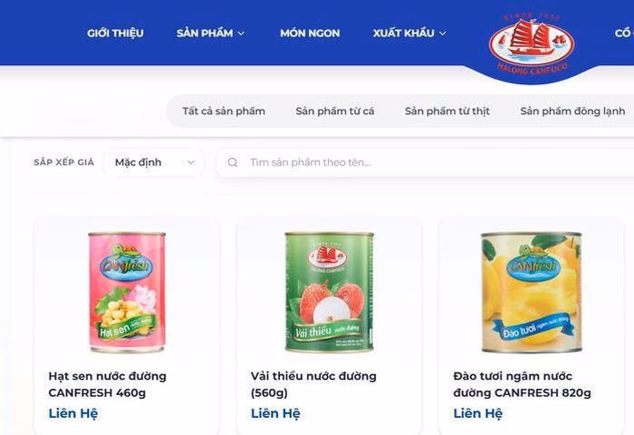 Sản phẩm đ&oacute;ng hộp của Đồ hộp Hạ Long