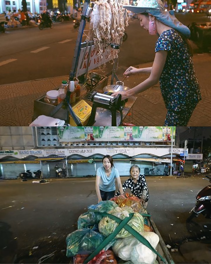 Thùy Tiên trải nghiệm nhiều công việc khác nhau trong show thực tế