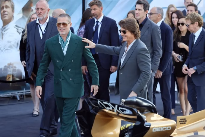 Tom Cruise và Brad Pitt tại sự kiện