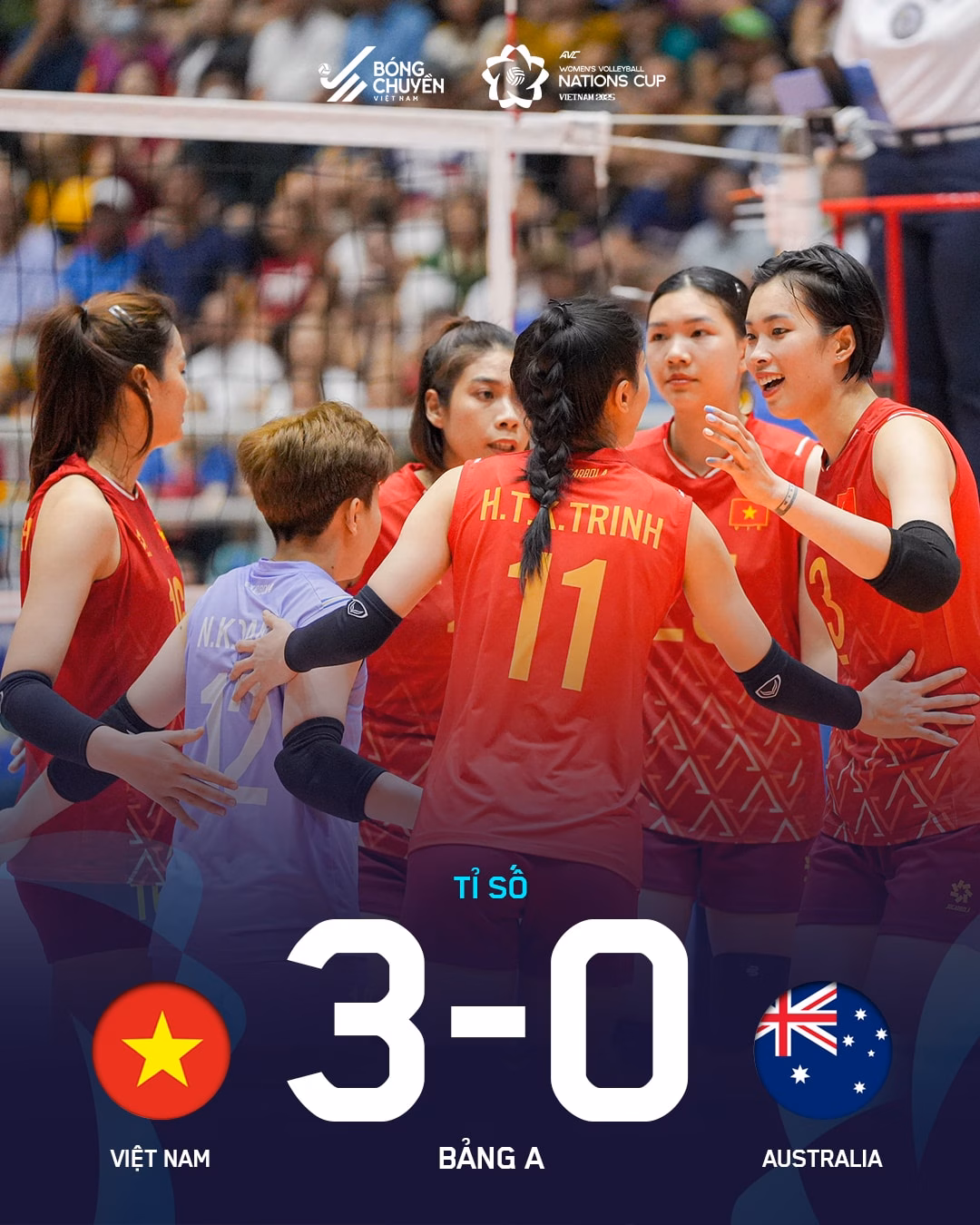 Tuyển bóng chuyền nữ Việt Nam thắng đậm đội tuyển Australia Tuyển bóng chuyền nữ Việt Nam thắng đậm đội tuyển Australia