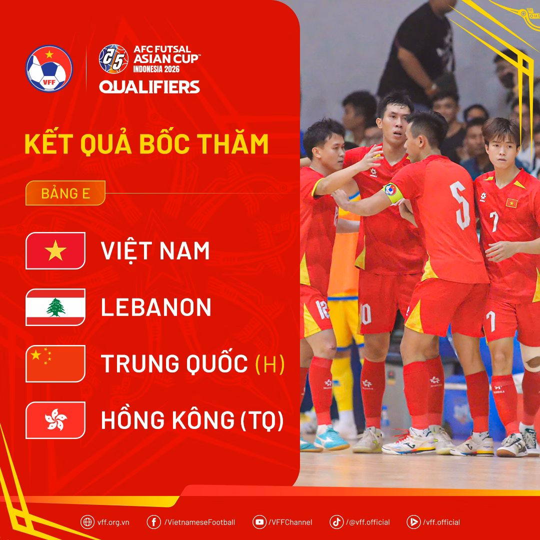 Bảng E của đội tuyển Việt Nam Kết quả bốc thăm