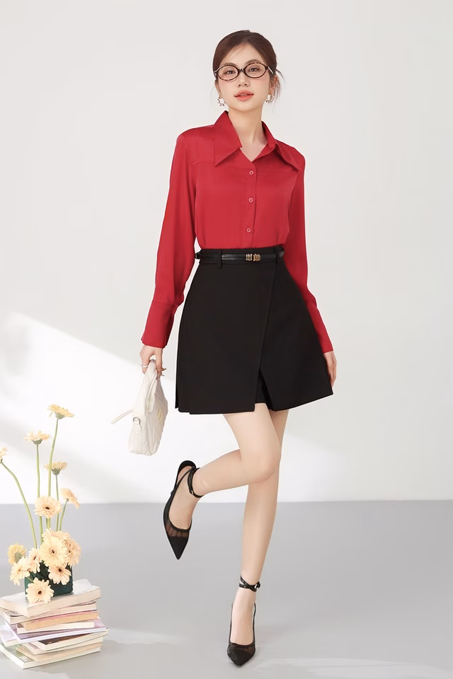 Váy skort xẻ tà