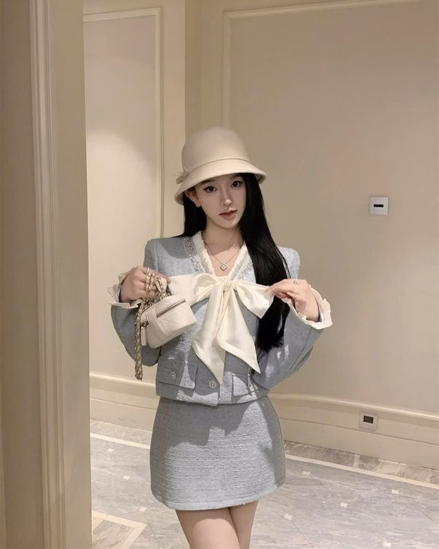 Váy dạ tweed chữ A