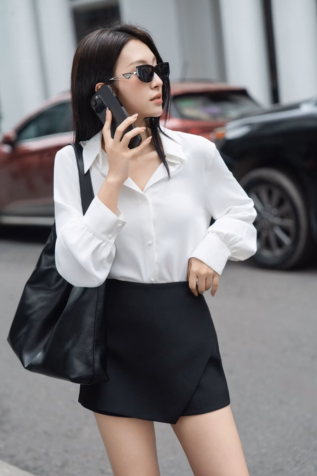Phối đồ với váy skort