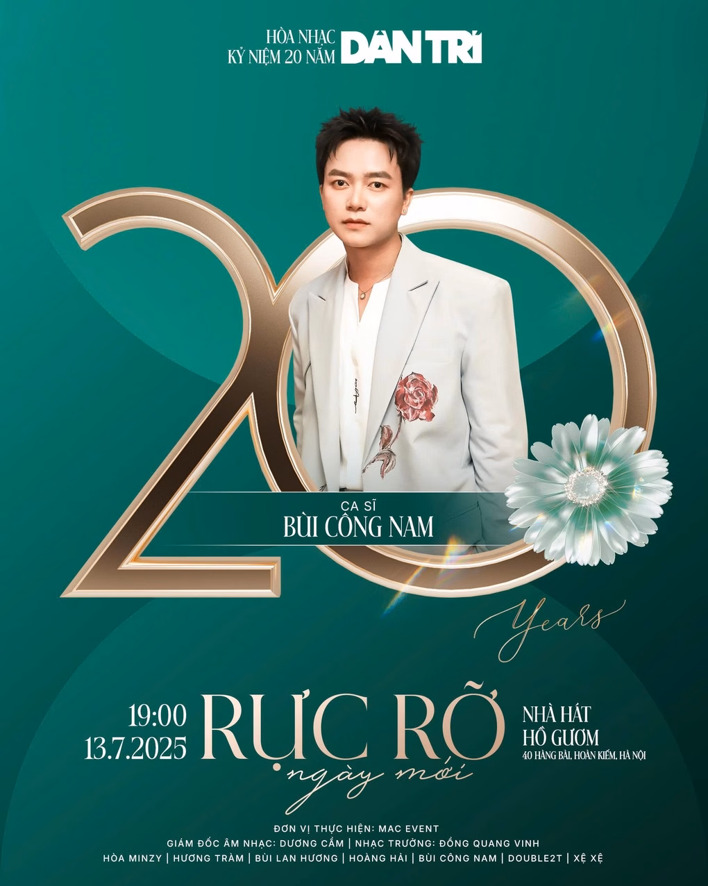 Bùi Công Nam tham gia buổi hòa nhạc Rực rỡ ngày mới