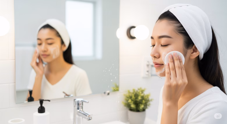 Làm sạch da giúp loại bỏ bụi bẩn, dầu thừa, ngăn ngừa mụn và tạo nền tảng cho bước dưỡng tiếp theo. Ảnh minh họa